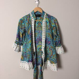 Almatrichi Paisley Ruffle Top 38
